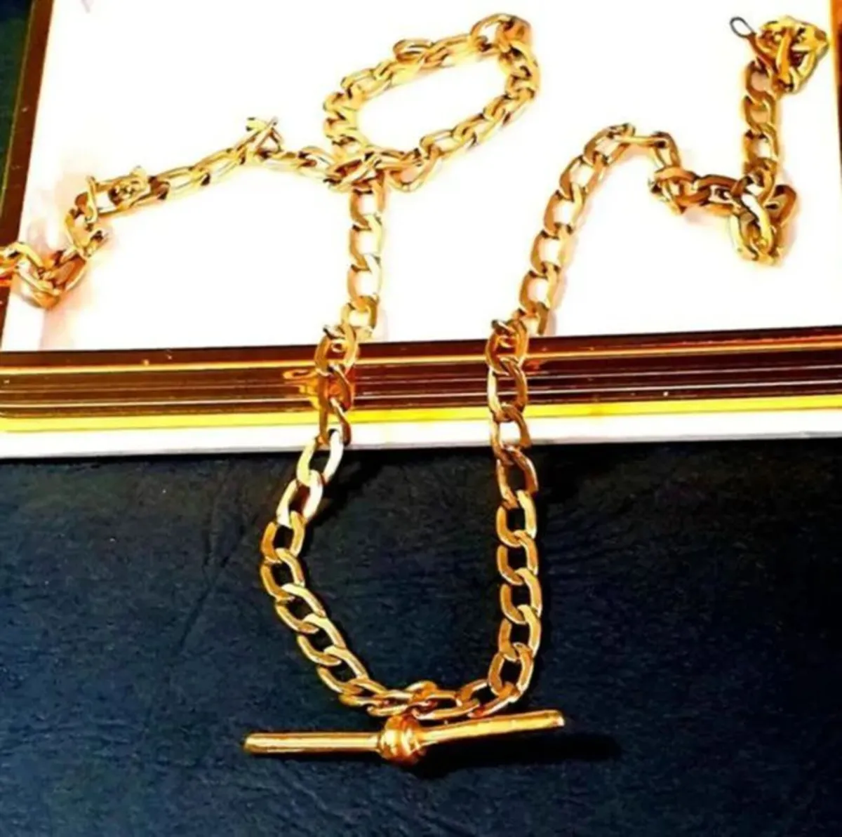 Vintage 9ct Gold Albert Chain - Image 1