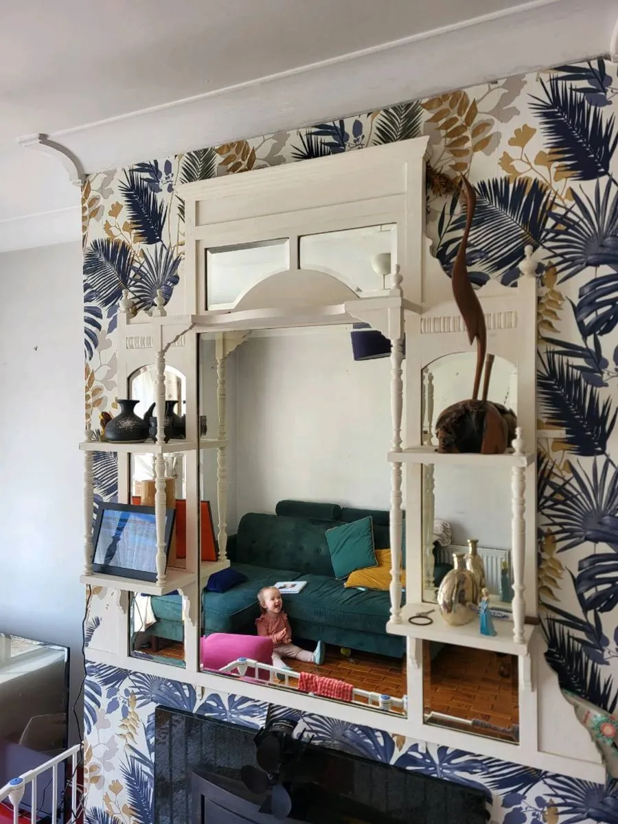 Overmantle Mirror Chalk White - Image 1
