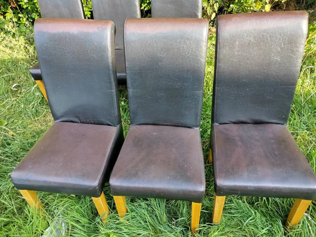 Brown Dining room chairs- Oak - Image 1