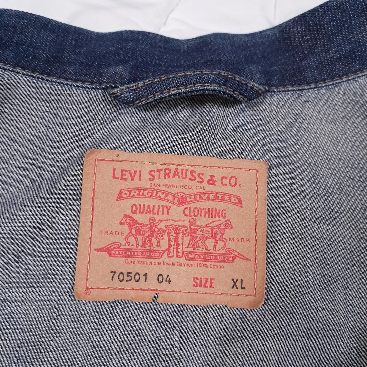 Levi's Y2K Vintage Indigo Blue Denim Jacket XL - Image 4
