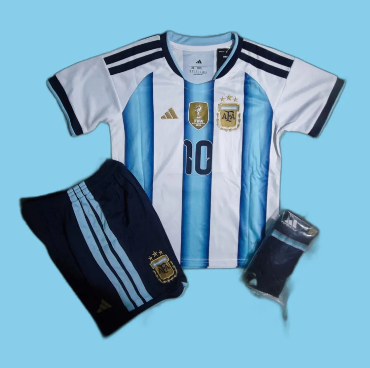 ARGENTINA ( MESSI 10 ) KIDS KIT , SIZE 6/7,7/8 YRS - Image 2