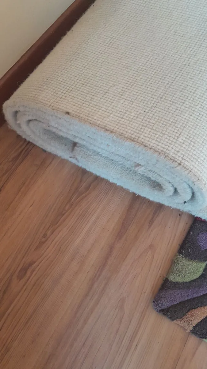 Heavy Pure wool 9ft x 9 ft cream rug - Image 1