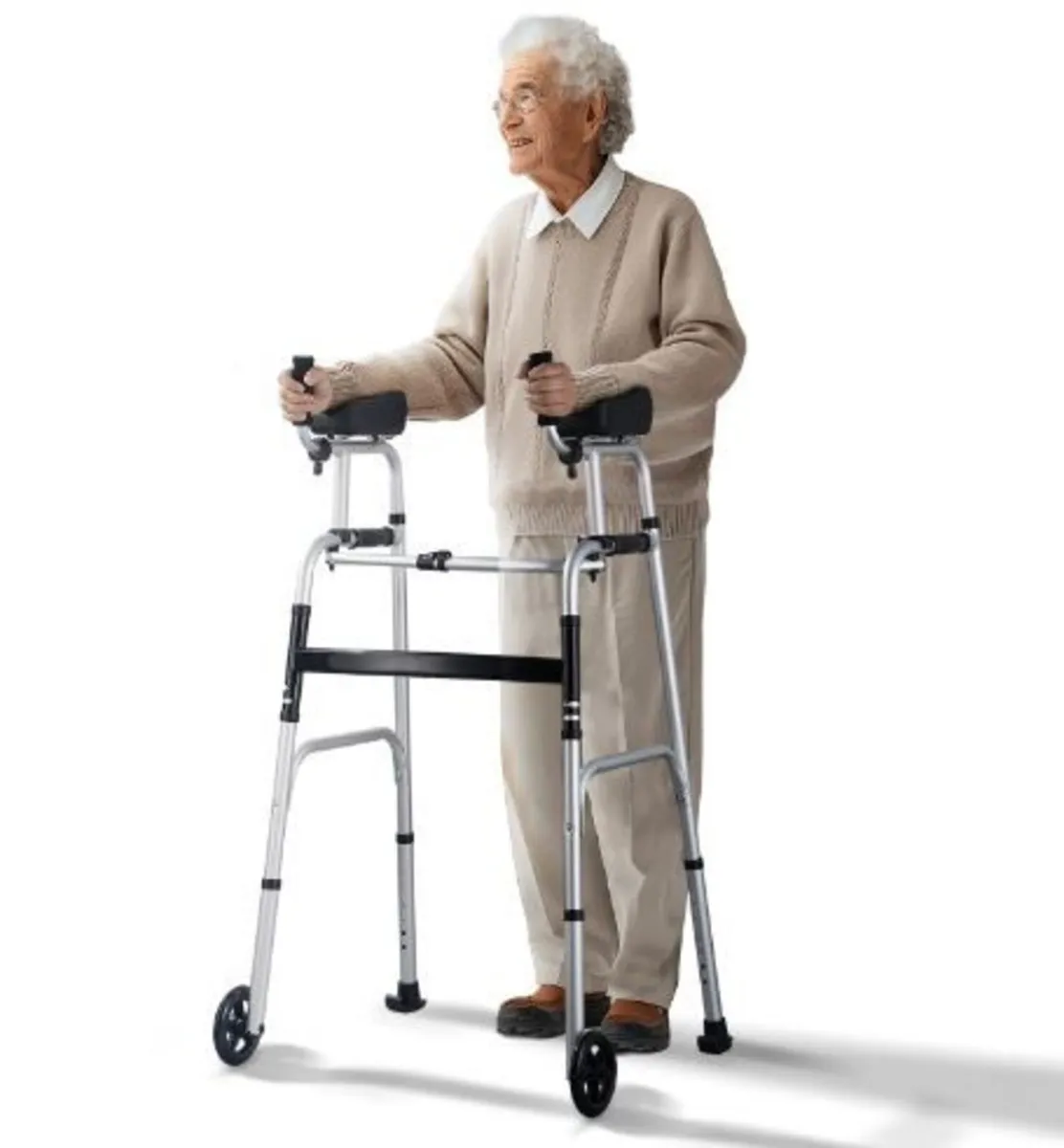 2 in 1 Folding Walker & Removable Armrests - Image 1