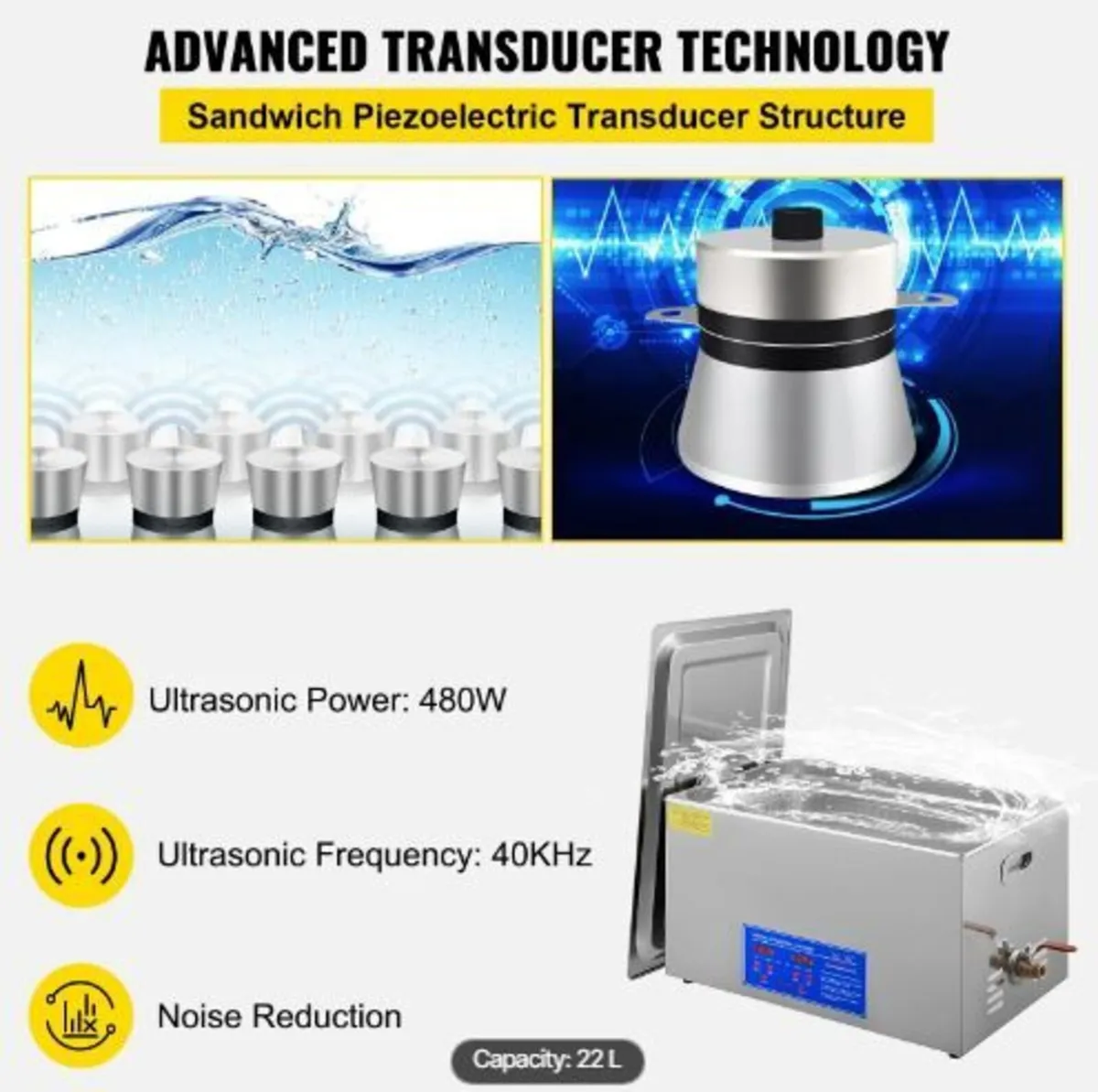 22L Ultrasonic Cleaner Machine Stainless - Image 2