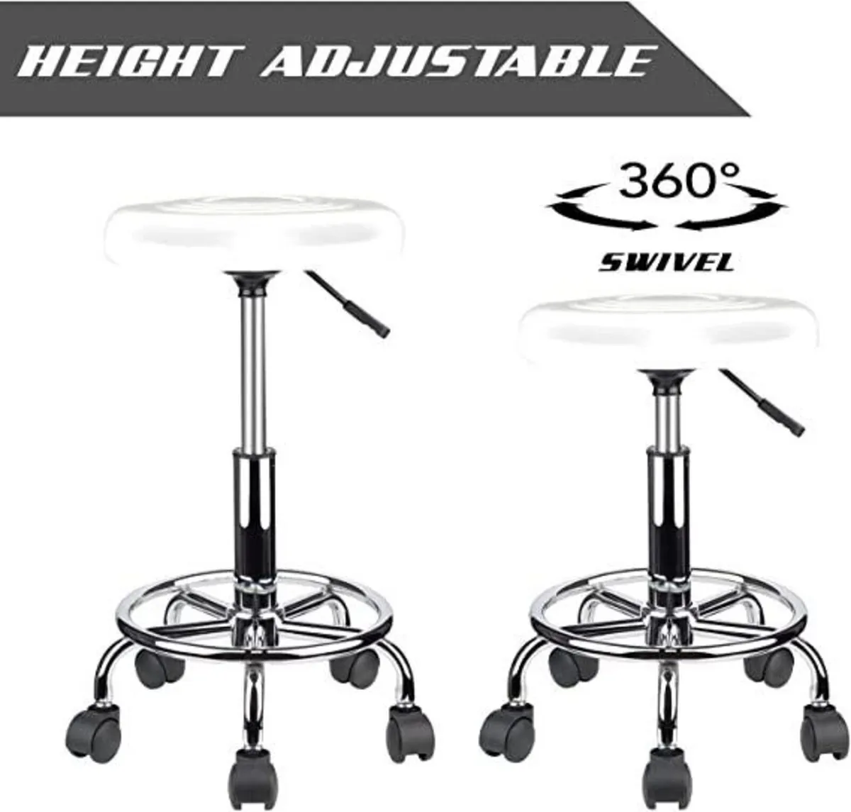 Ergonomic Stool Rolling Swivel Adjustable Height - Image 2