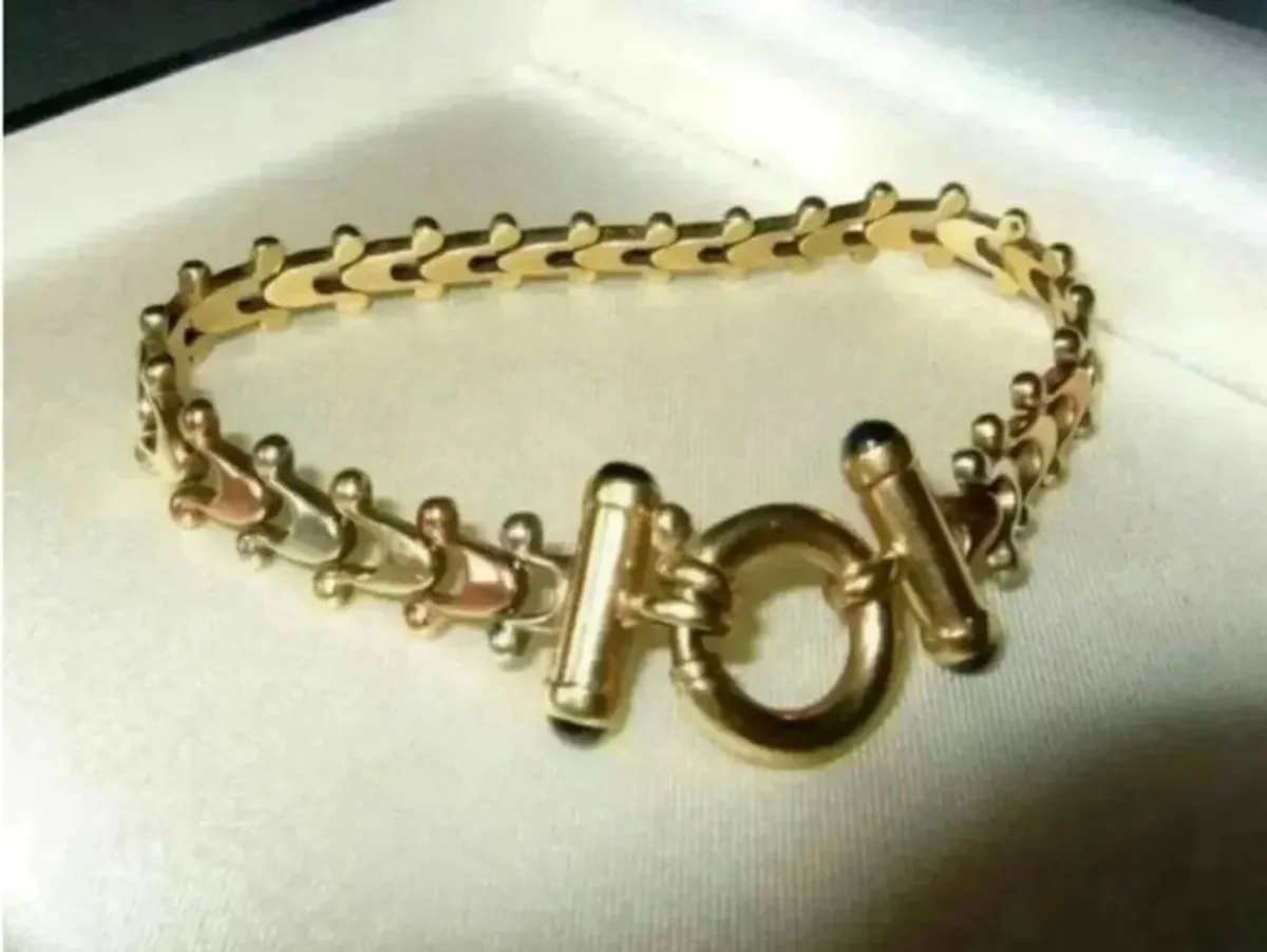 Vintage Hallmarked 9ct Gold - 3 Col' Gold Bracelet - Image 3