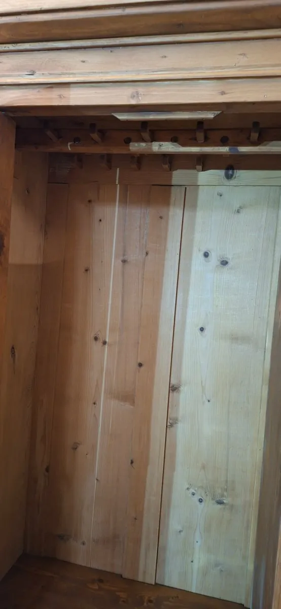 Vintage Dutch pine wardrobe - Image 2