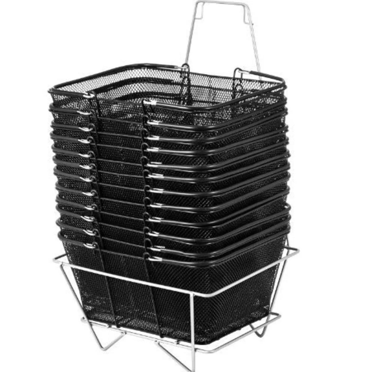 Shopping Baskets with Handles, 12PCS, Black - Image 4