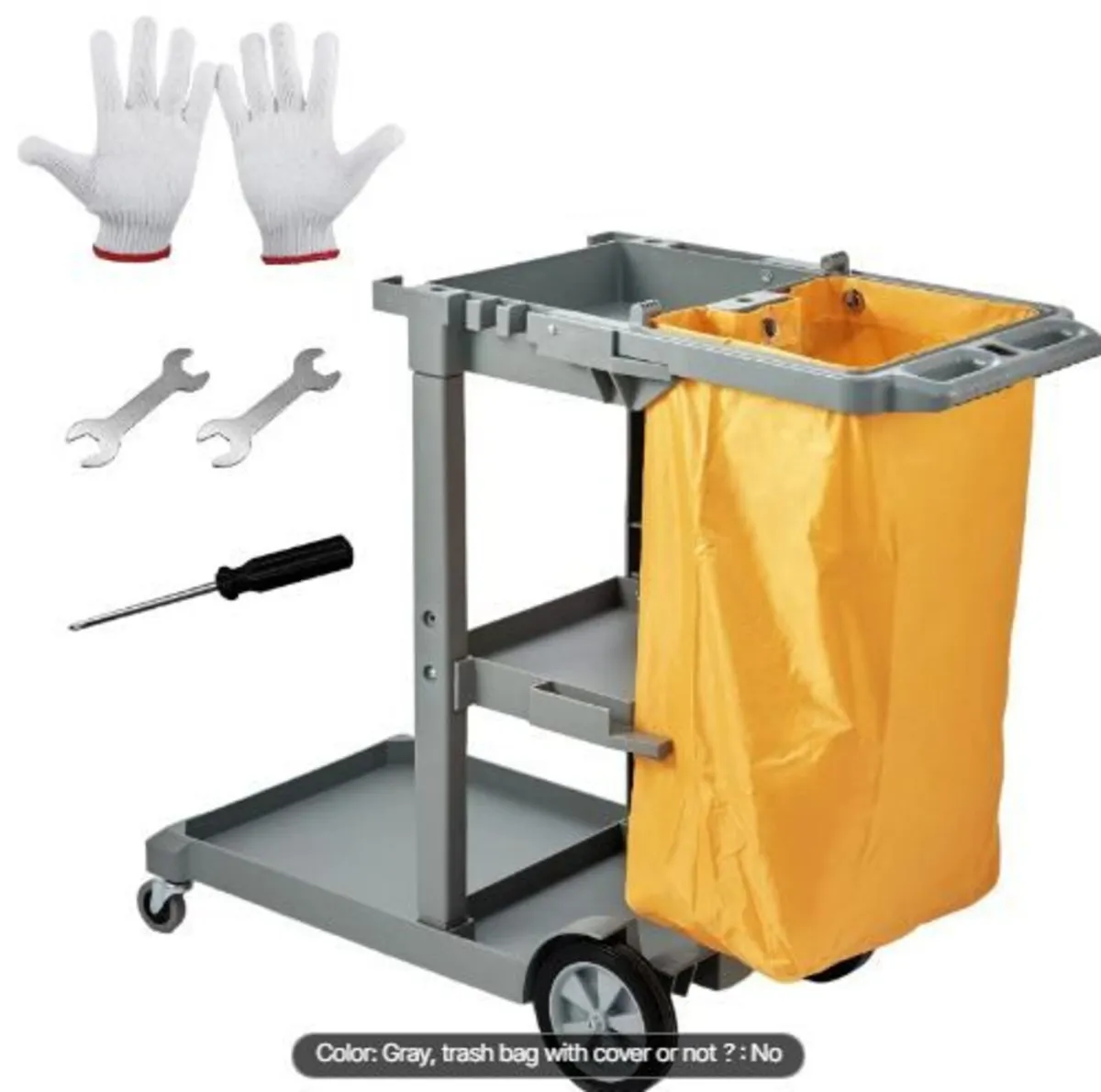 Cleaning Cart, 3-Shelf Commercial - Image 1