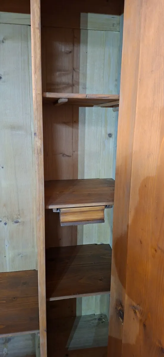 Vintage Dutch pine wardrobe - Image 4