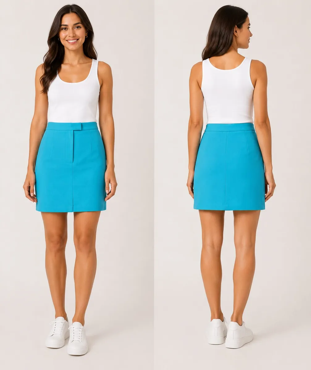 Turquoise Women's Mini Skirt – Size 10 - Image 2