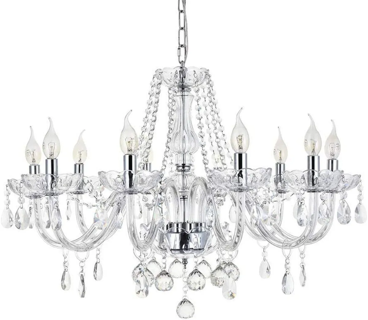 Modern Crystal Chandelier with 10-Lights Clear - Image 2
