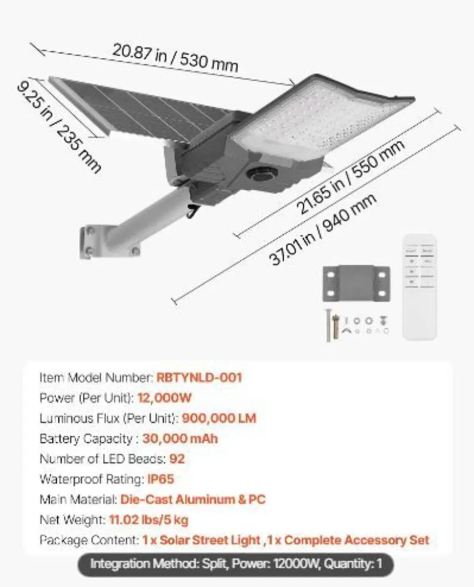 12000W Solar Street Light Outdoor - Image 2