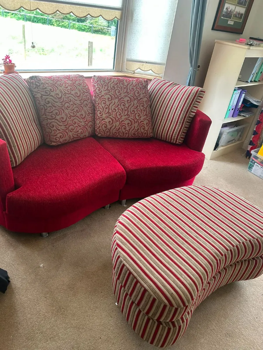 Sofa and foot stool - Image 1