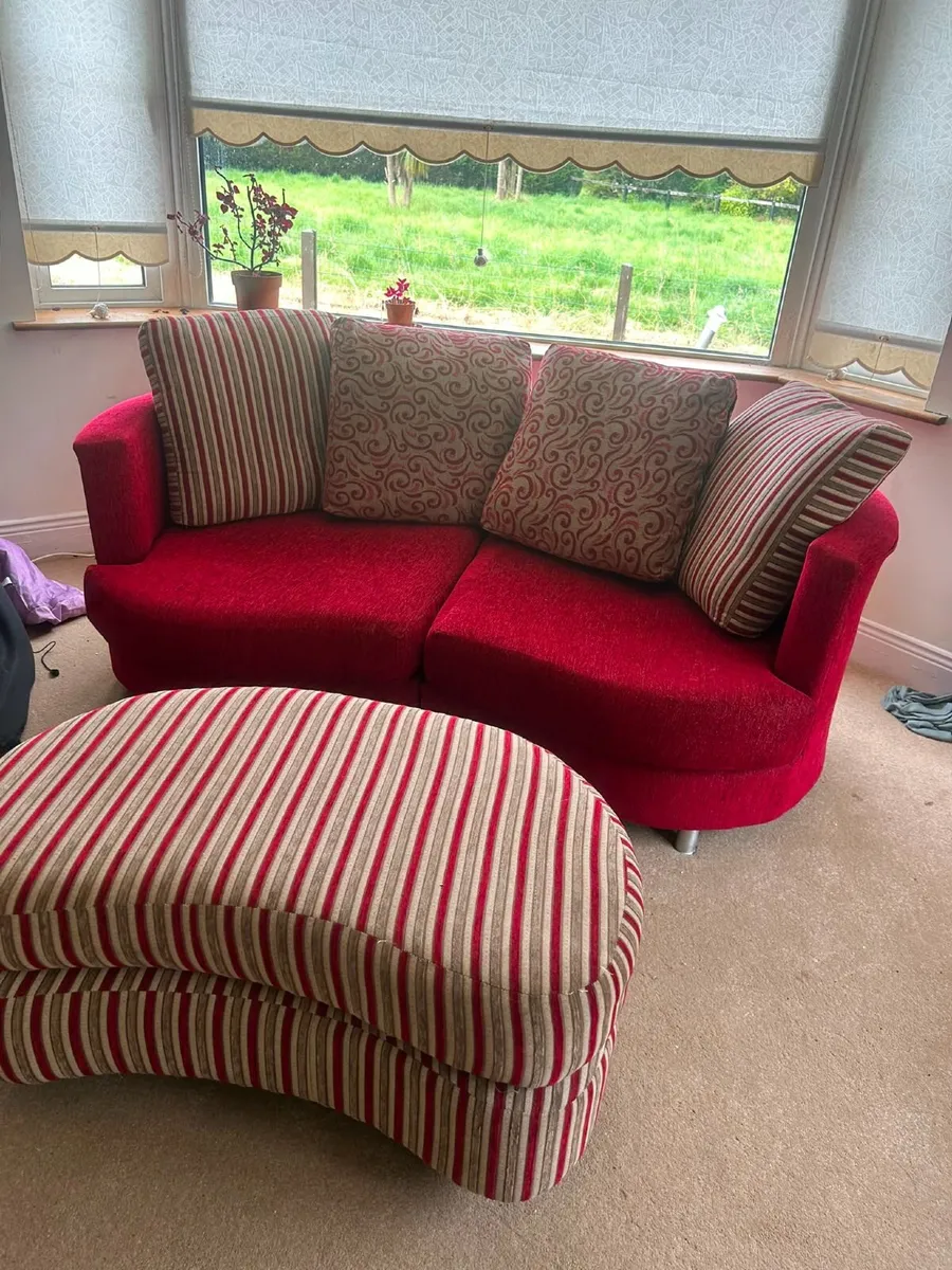 Sofa and foot stool - Image 3
