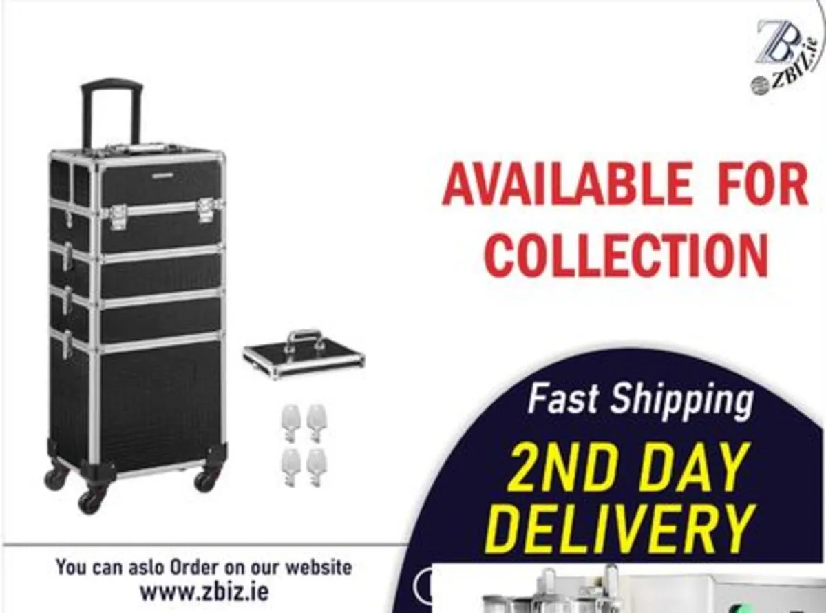 Vanity Aluminum Cosmetic Rolling Case - Image 1