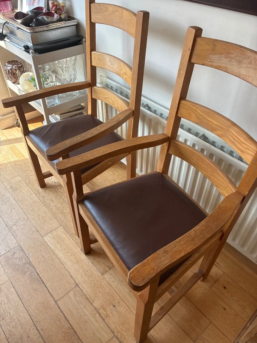 2 oak carver dining chairs