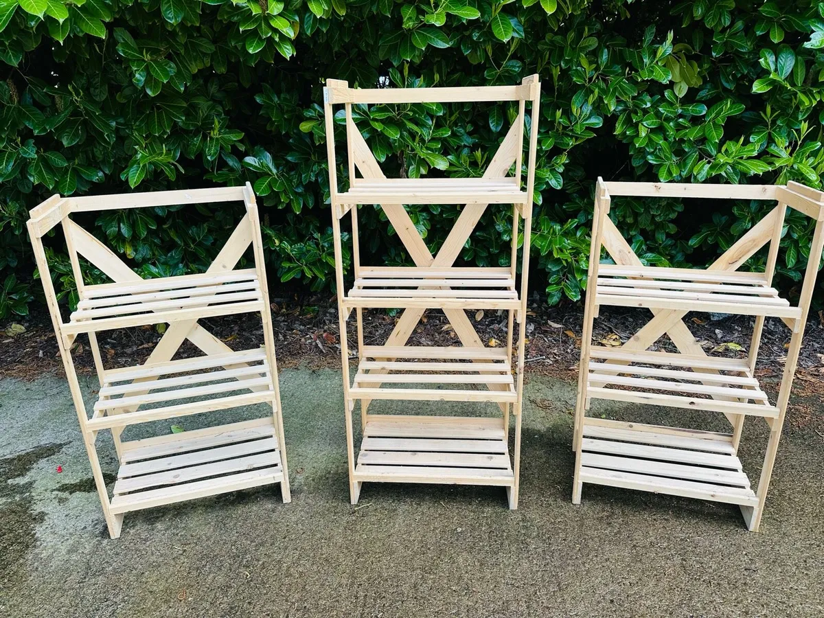 3 WOODEN SHOP DISPLAY STANDS JOB LOT - Image 1