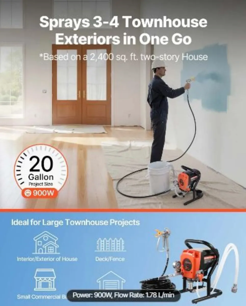 Stand Airless Paint Sprayer, 900W - Image 2