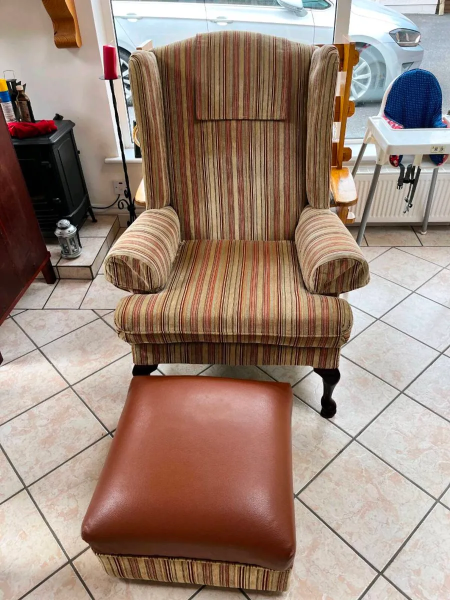 Armchair & Footstool - Image 1