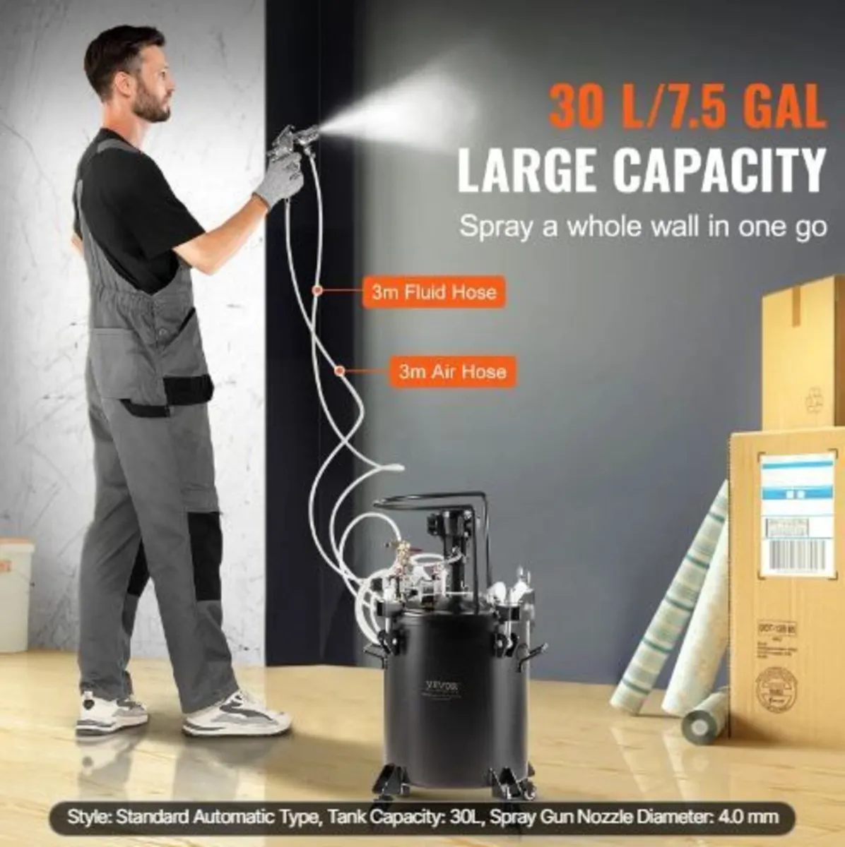 Spray Paint Pressure Pot, 30 L/7.5 gal Fully - Image 3