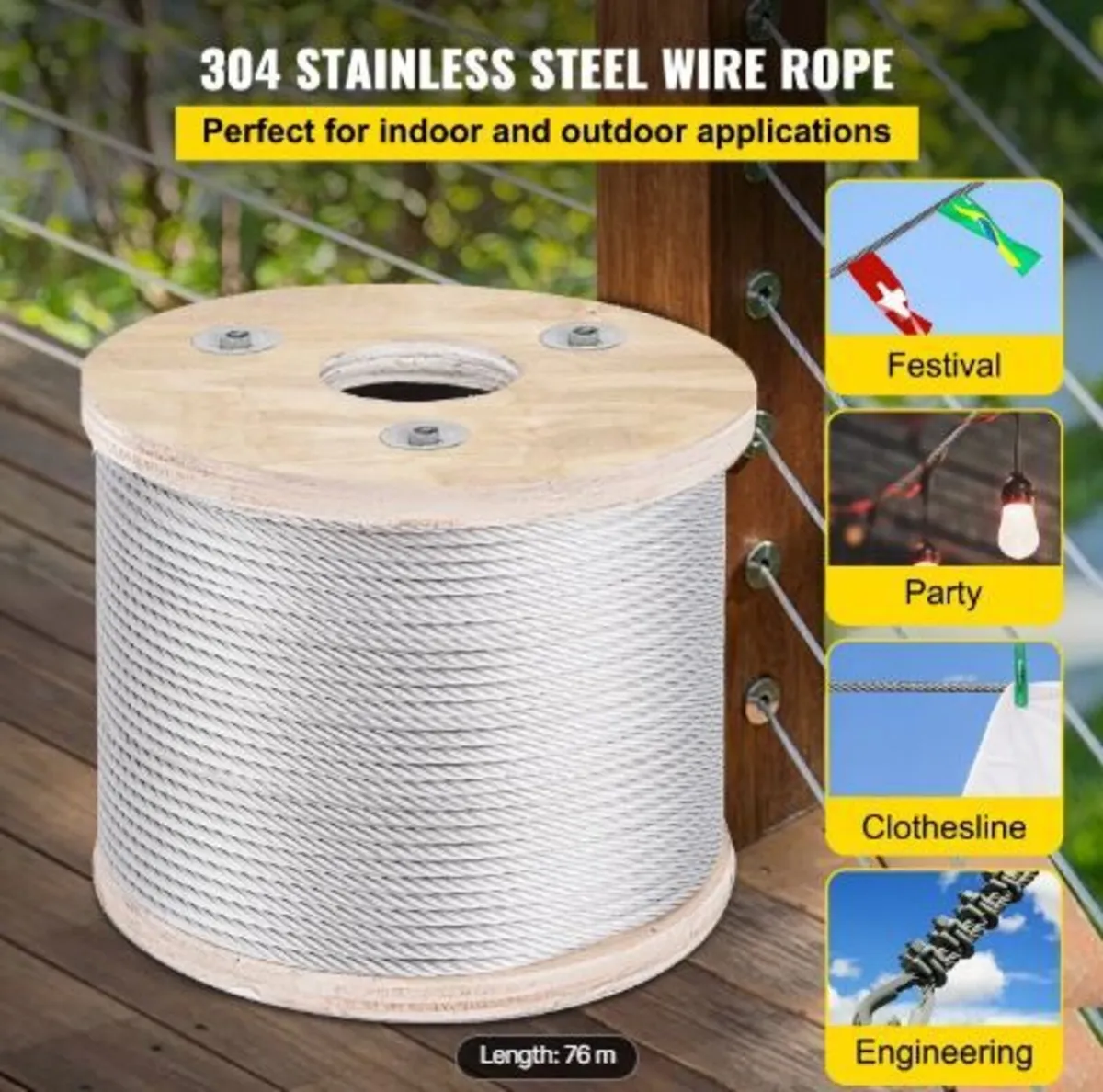 304 Stainless Steel Cable 3/16 Inch - Image 2