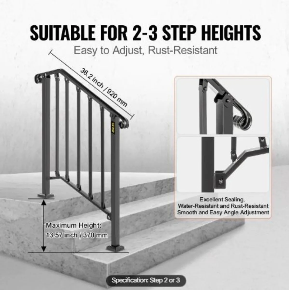 Iron X Handrail Picket #2 Railing Rail Fits 2 Ste - Image 2