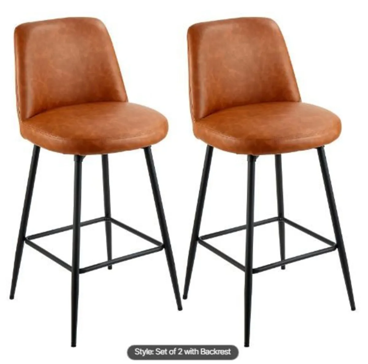 Bar Stool Set of 2, 69cm Counter Height - Image 3