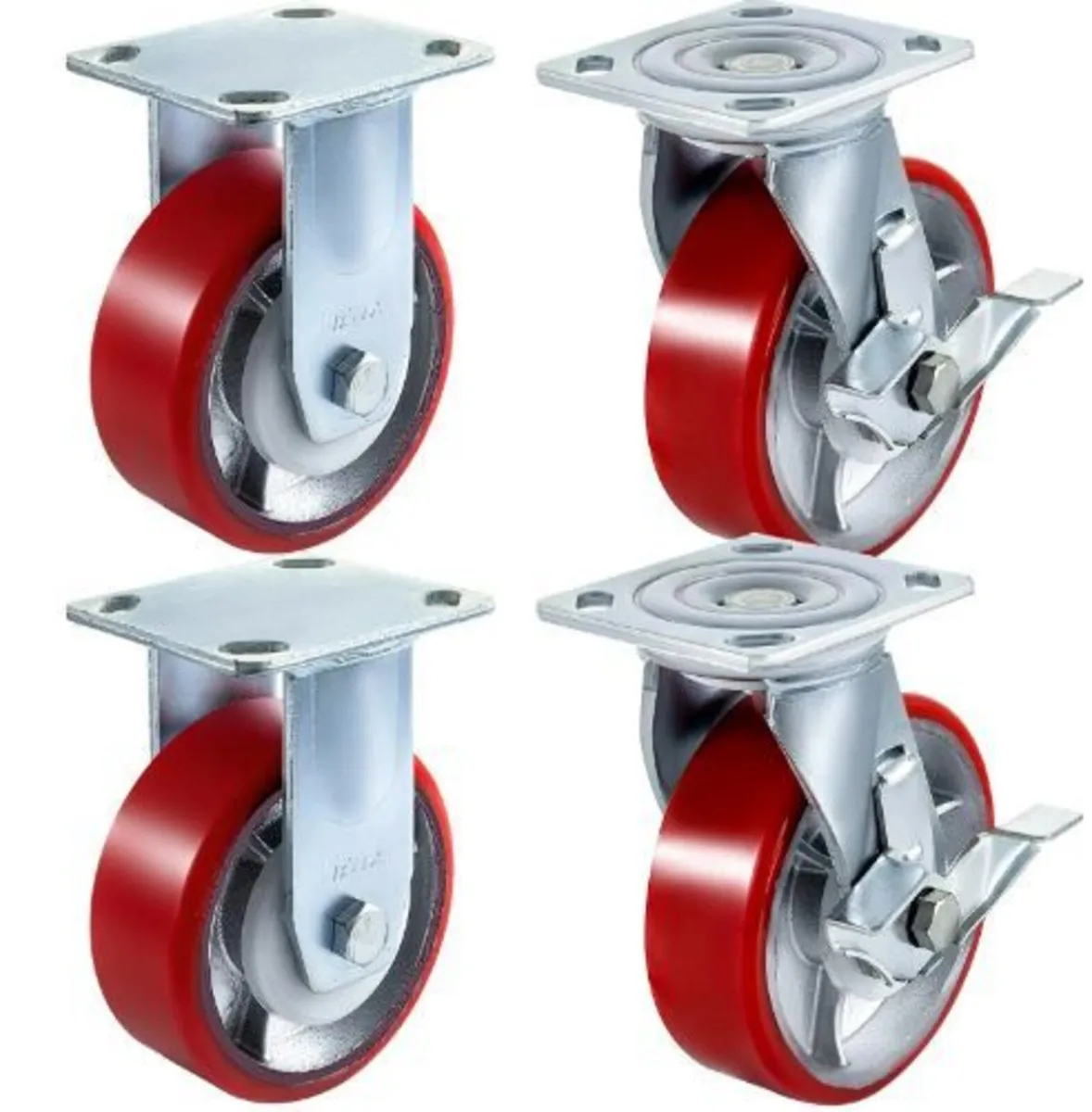4 Pack 15.24 x 5.08 cm Caster Wheels - Image 1