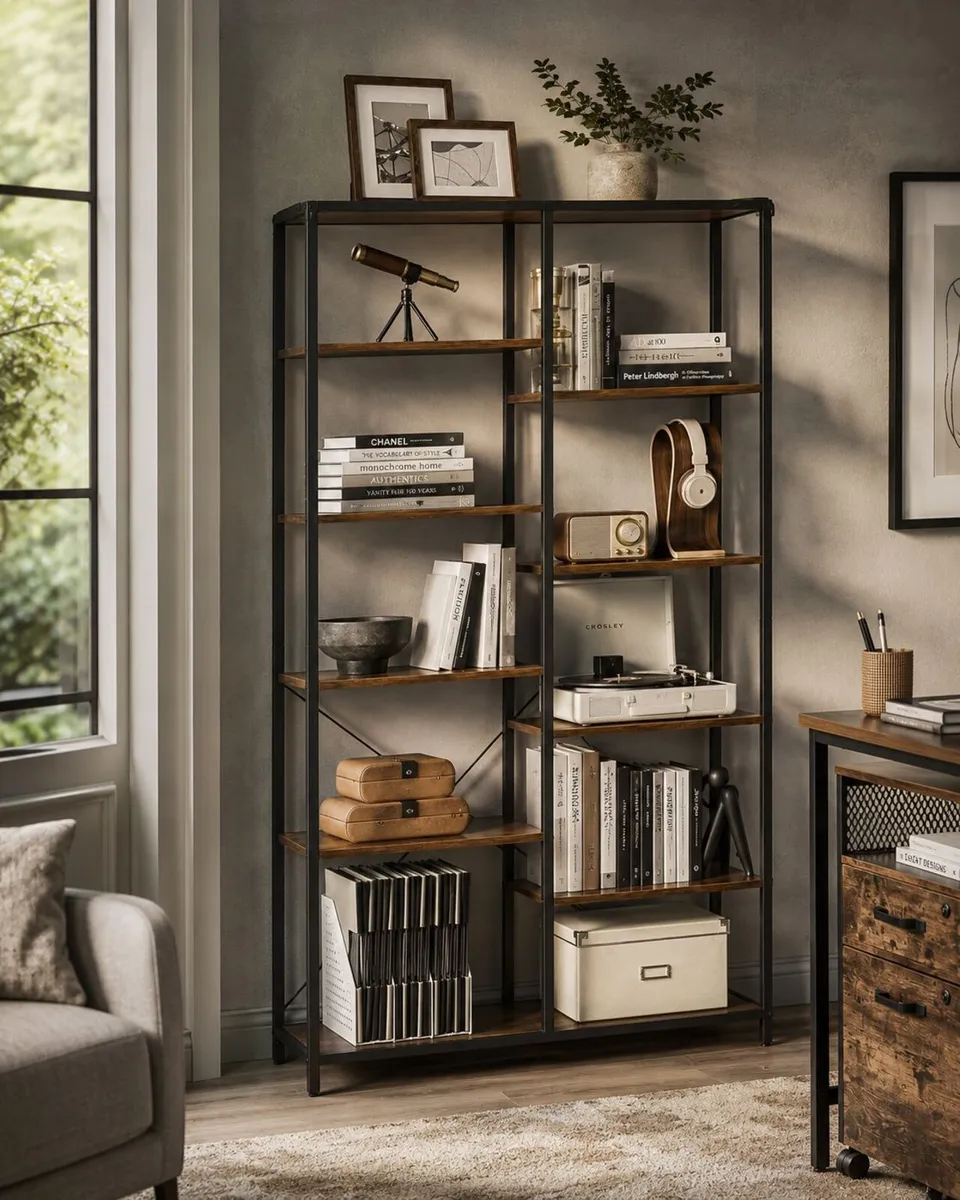 Industrial Bookcase with 10 Shelves V - Image 2