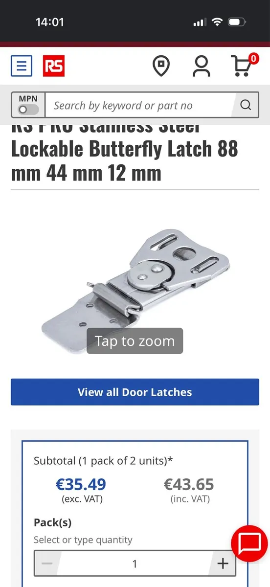 Stainless steel butterfly latches - Image 1