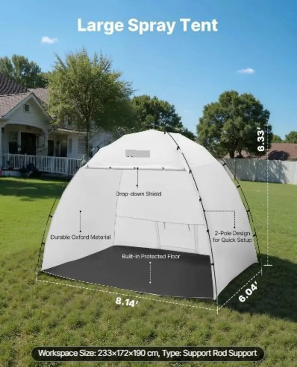 Portable Paint Booth Tent, 2330 x 1720 x 1900mm - Image 3