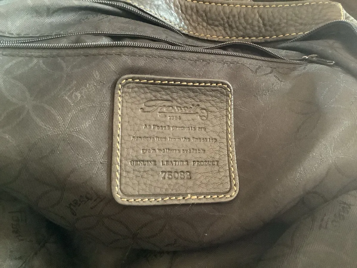Vintage Fossil black pebbled leather shoulder bag - Image 4