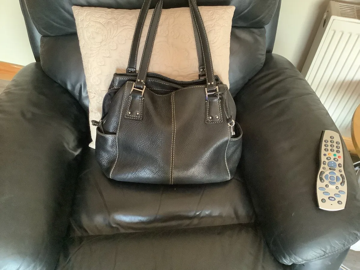 Vintage Fossil black pebbled leather shoulder bag - Image 2