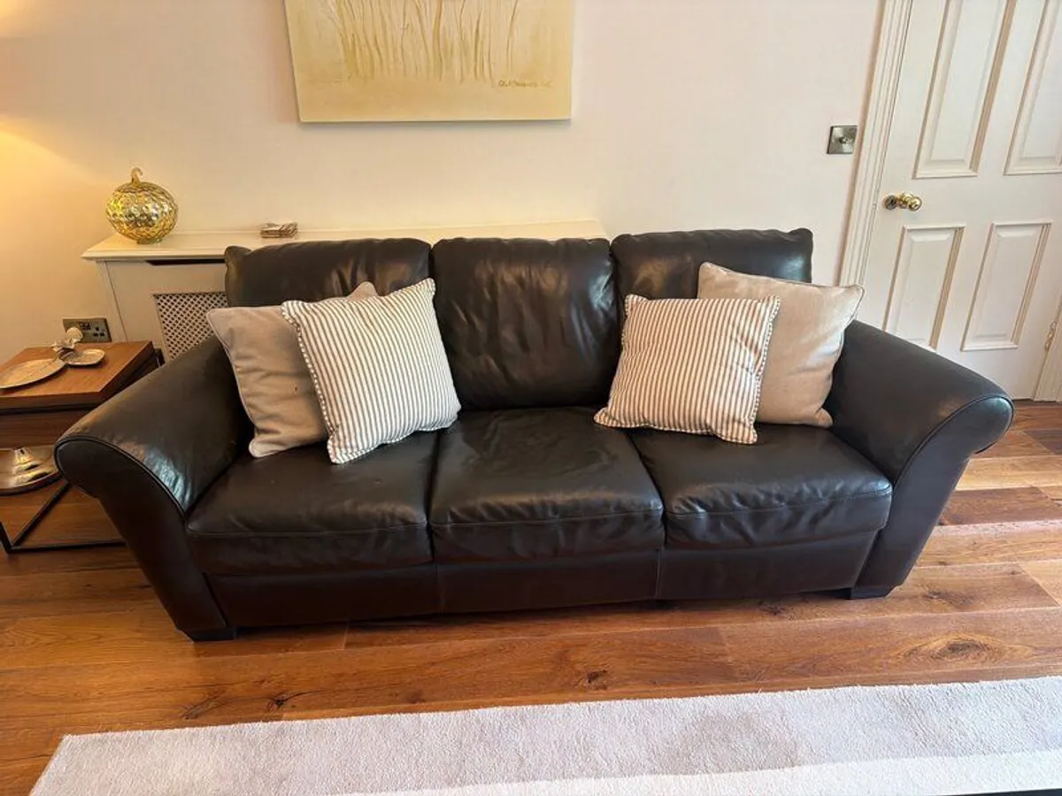 Natuzzi Italian Leather Sofa Suite  4 Seater - Image 1