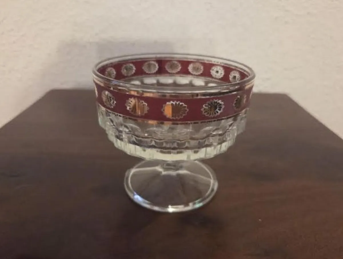 Vintage Set 6 Gilded Sundae Desert Glasses - Image 3