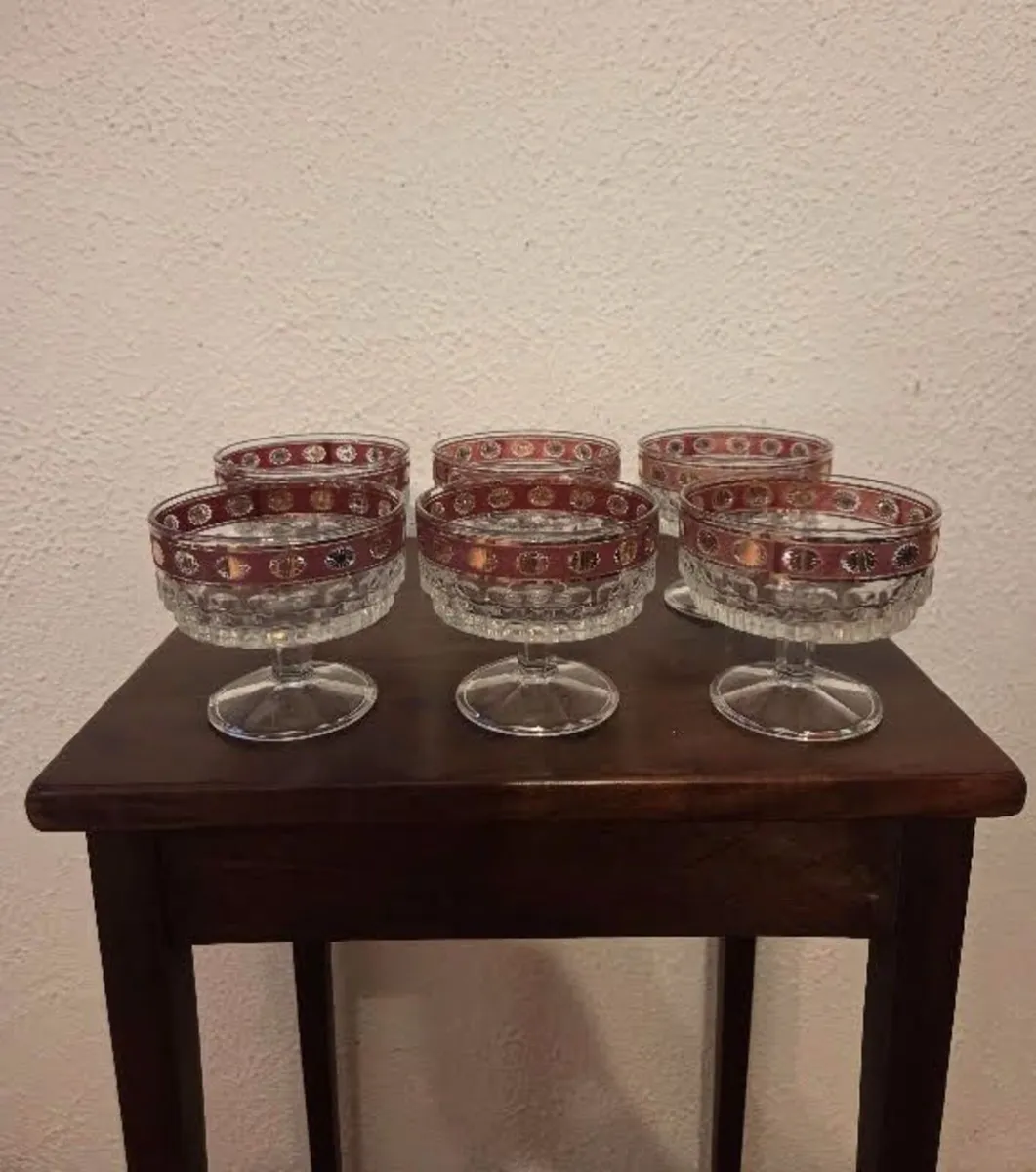 Vintage Set 6 Gilded Sundae Desert Glasses - Image 4