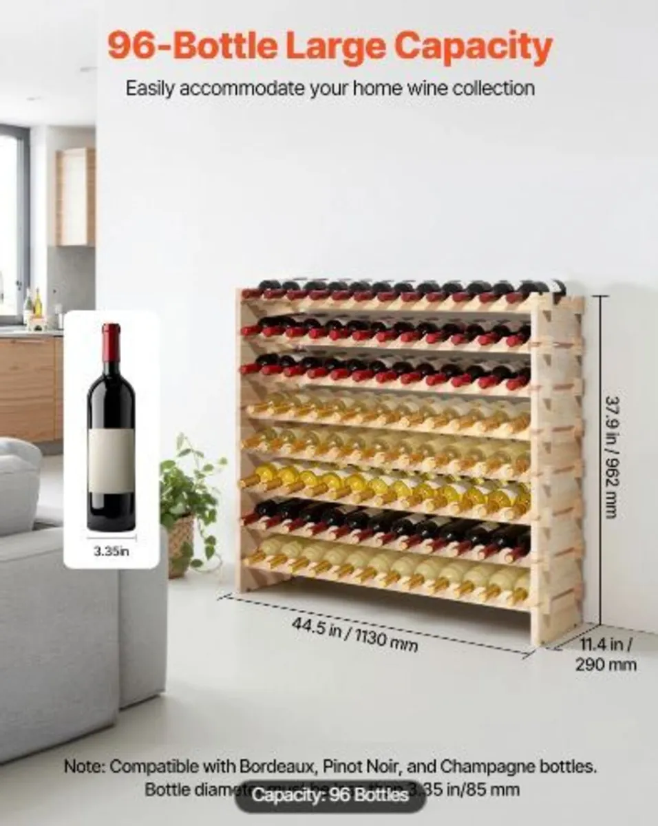 96 Bottle Stackable Modular Wine Rack - Image 3