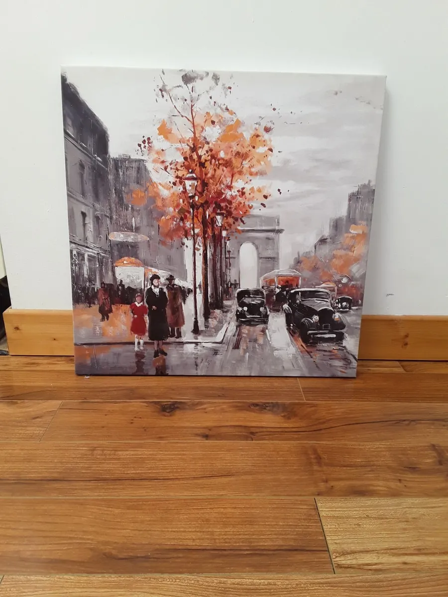 Lovely picture of Paris in the 50s on canvas - Image 3