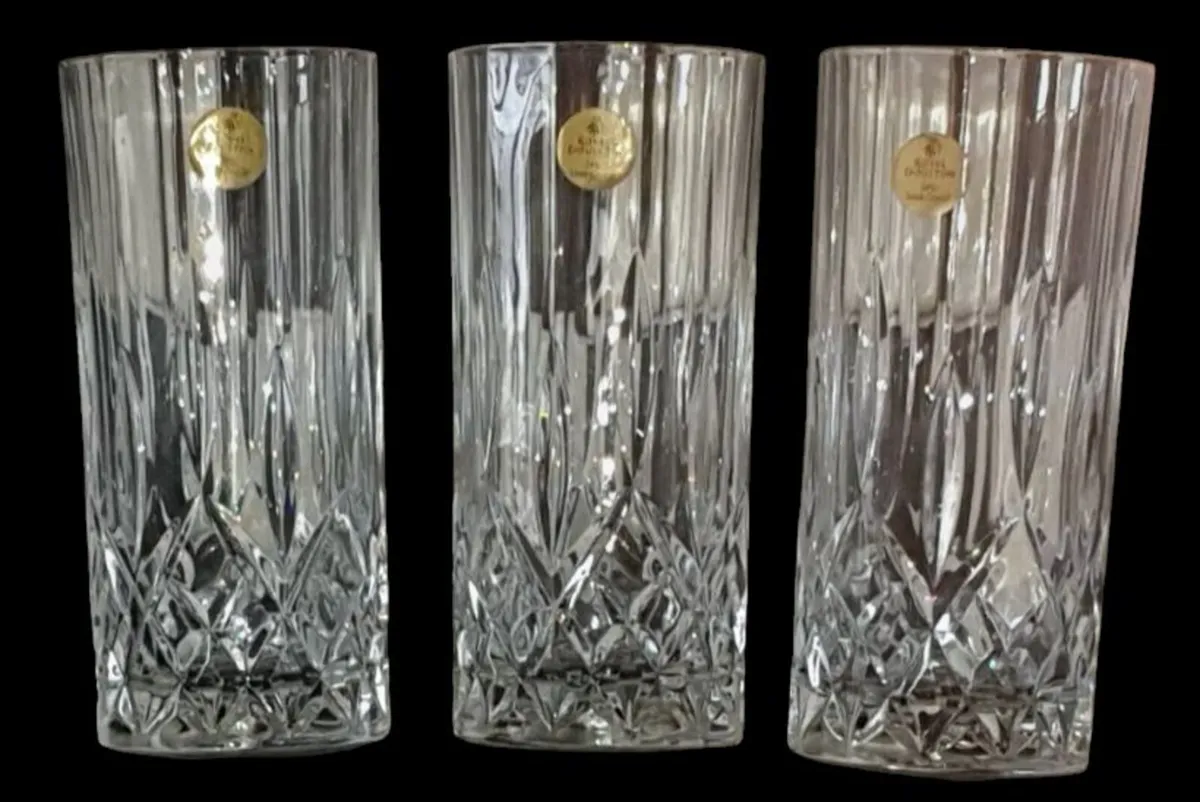 Royal Doulton 24% Lead Crystal Tumblers Trilogy - Image 1