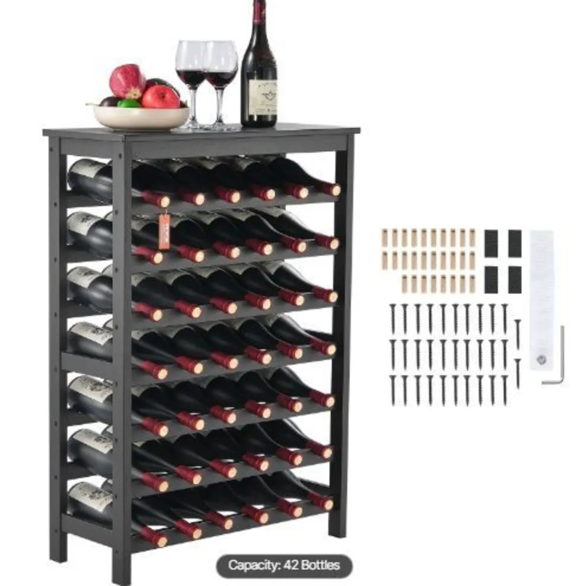 42 Bottle Modular Wine Rack, 7-Tier - Image 4