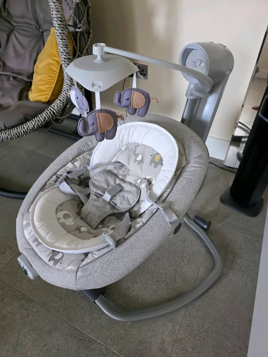 Joie Serina Swivel Baby Swing Elephant Duo - Image 1