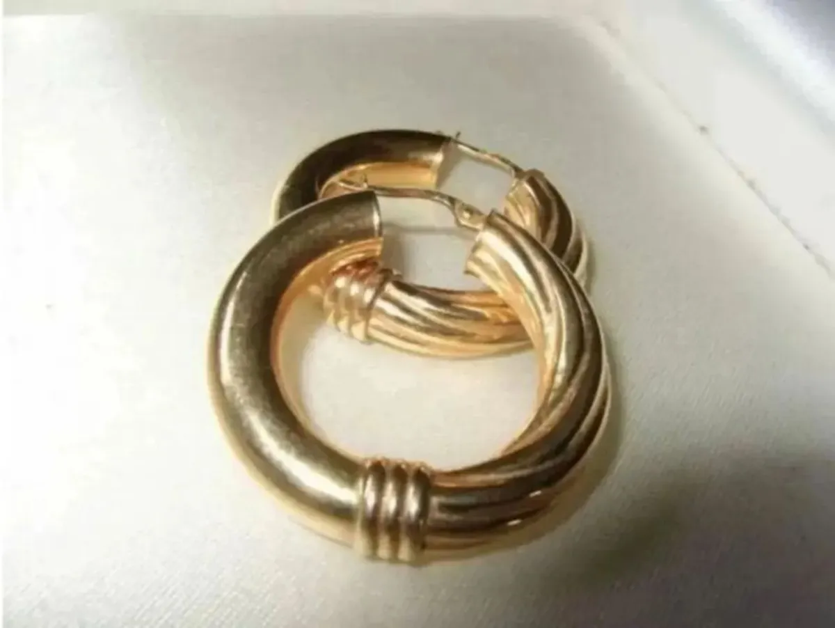 Vintage Hallmarked 9ct Gold Hoops - Image 3
