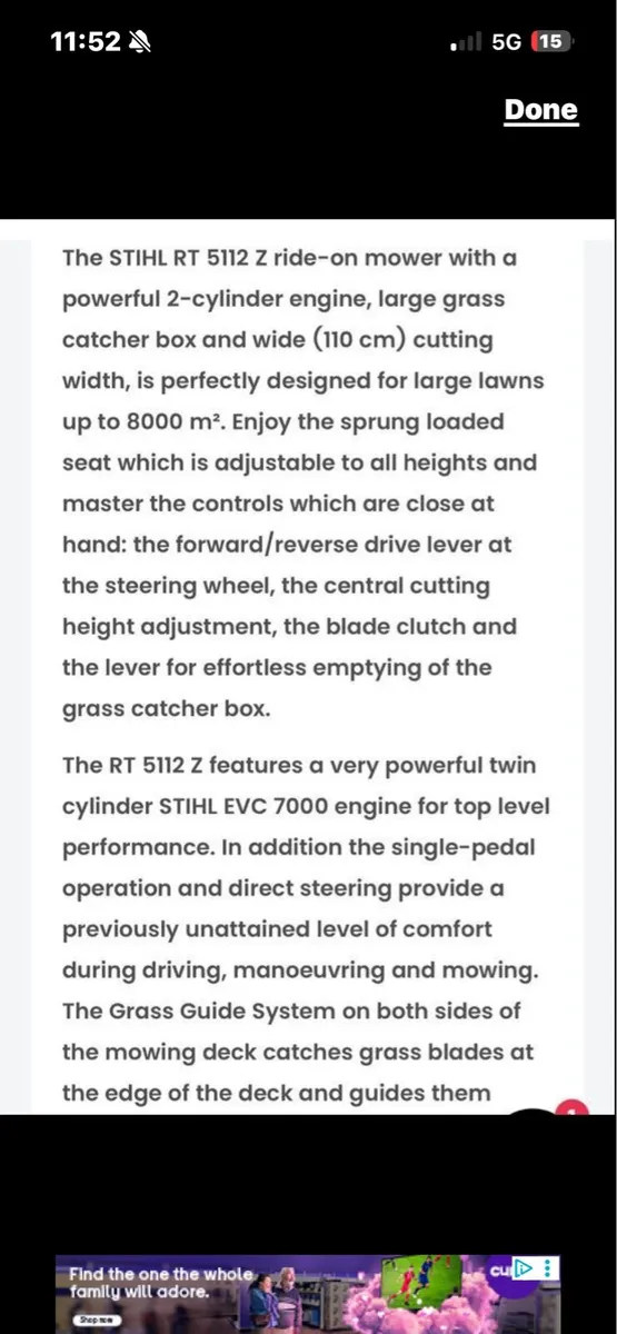 STIHL PETROL RIDE ON MOWER - Image 2