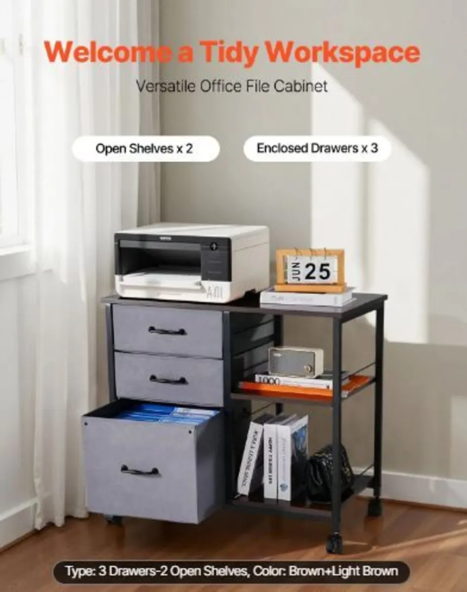 Metal File Cabinet, Mobile Filing Cabinet - Image 4