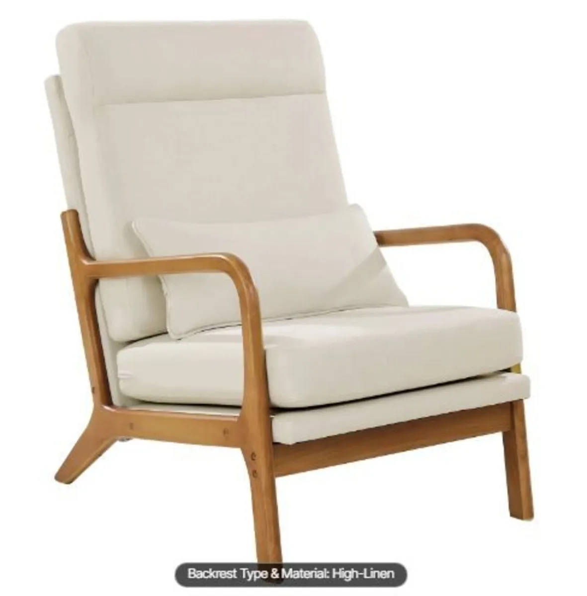 Accent Chair, High Back Mid Century Modern - Image 4