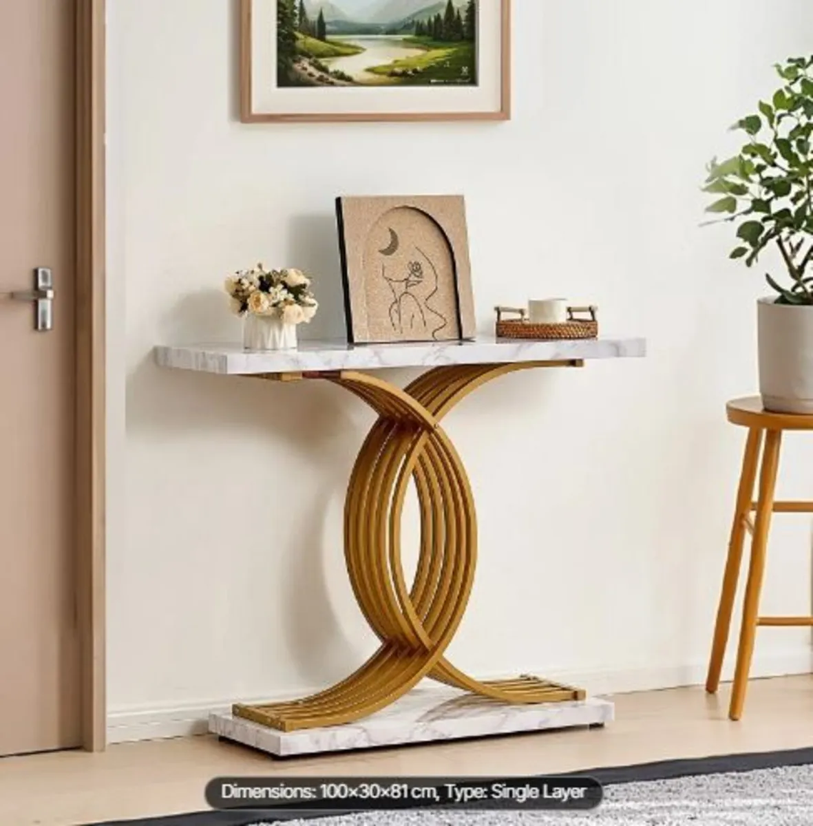 Narrow Console Sofa Table, 39.4 inches - Image 1