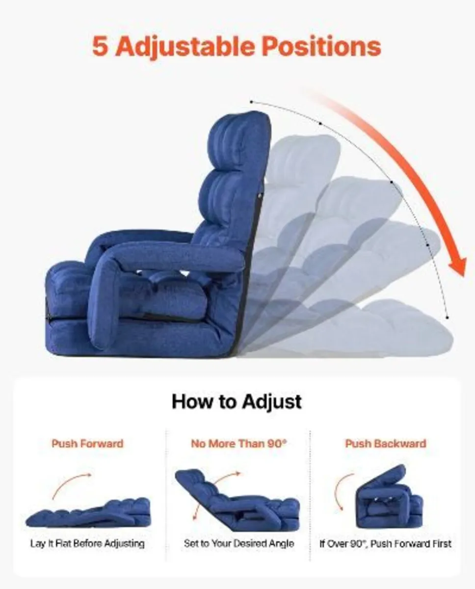 Floor Chair, 5 Adjustable Positions - Image 4
