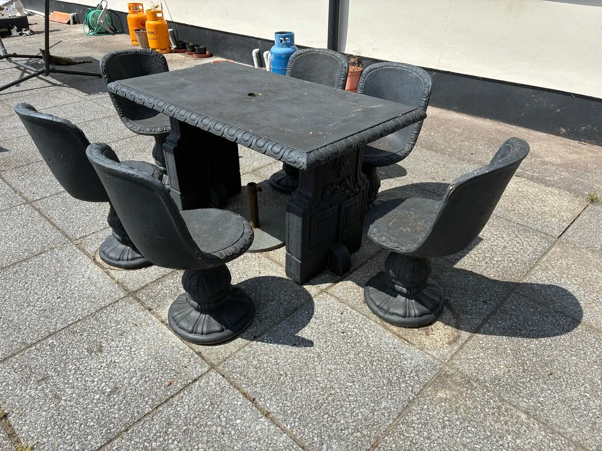 Solid Concrete Garden Dining Set - Image 4