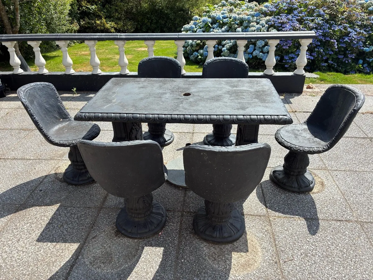 Solid Concrete Garden Dining Set - Image 1